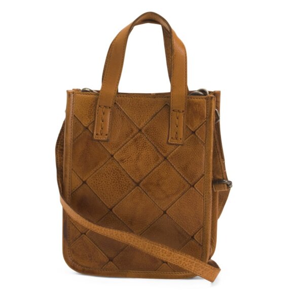 LATICO Cognac Leather Milo Crossbody